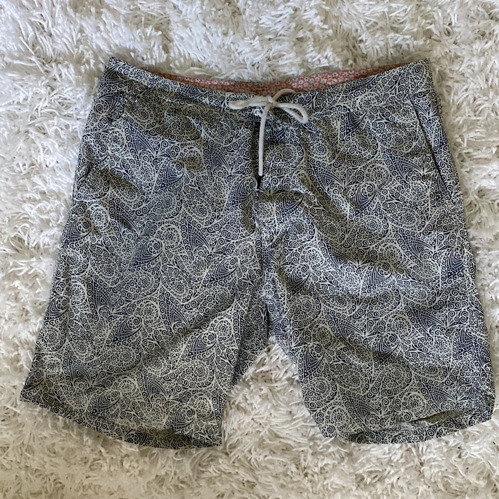 Bonobos Blue & White Swim Trunks Large mens size 36 Waist
